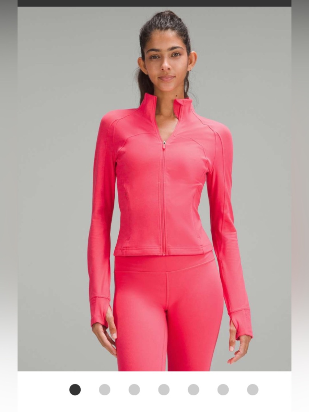 Lululemon define cropped jacket 8 lip gloss pink coral nulu buttery soft